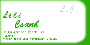 lili csank business card